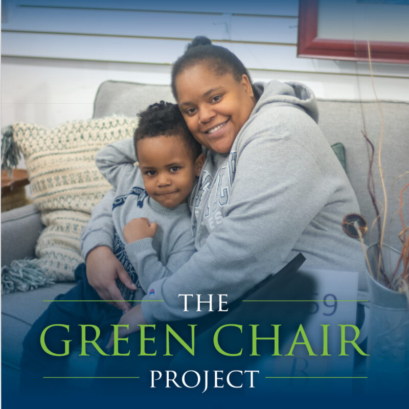 Cover for the 2024 Impact Report, shows a mother and child hugging on a sofa.
